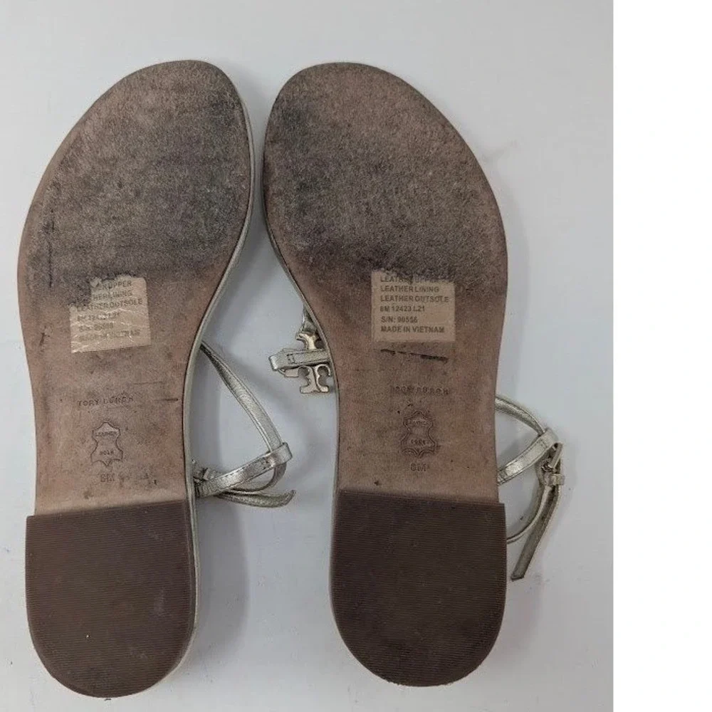Tory Burch Capri Sandals‎ Metallic Finish ankle straps Women's sz 8
